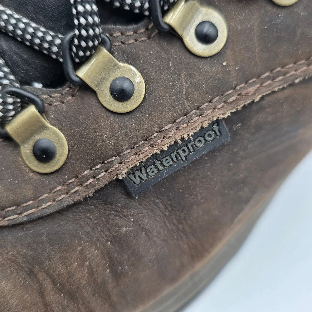 Timberland White Ledge Waterproof Hiking Boots Mens 10M Brown Leather 12135 7896